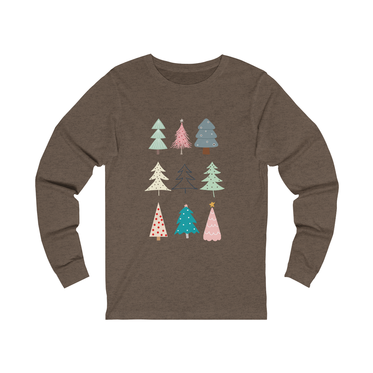 Whimsical Christmas Tree Long Sleeve Tshirt