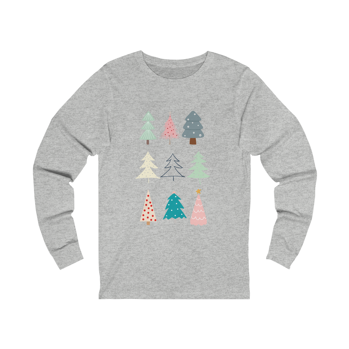 Whimsical Christmas Tree Long Sleeve Tshirt