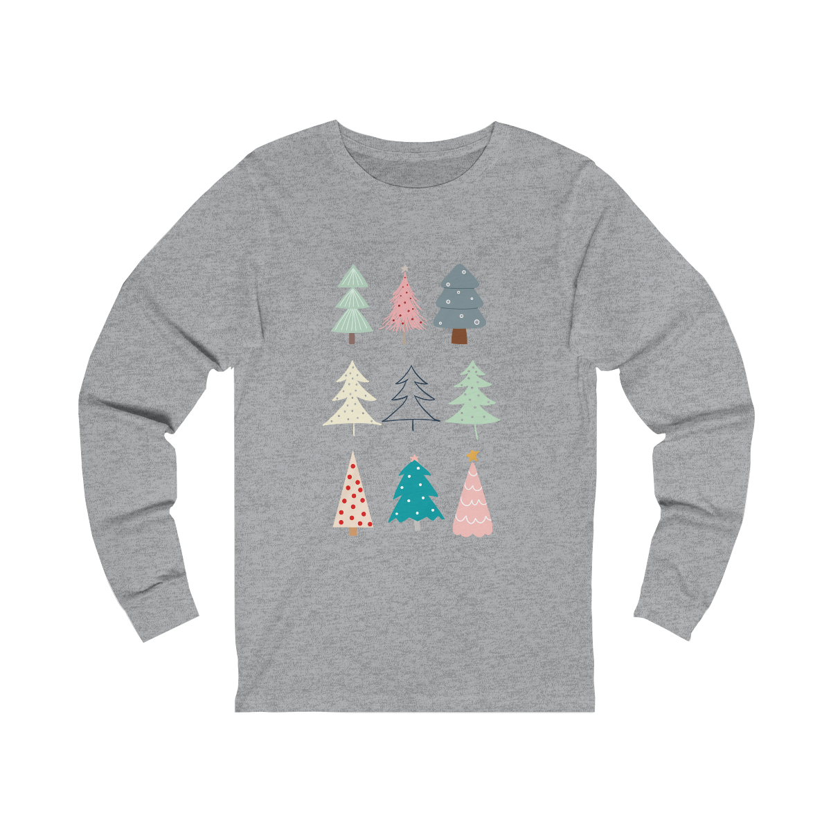 Whimsical Christmas Tree Long Sleeve Tshirt