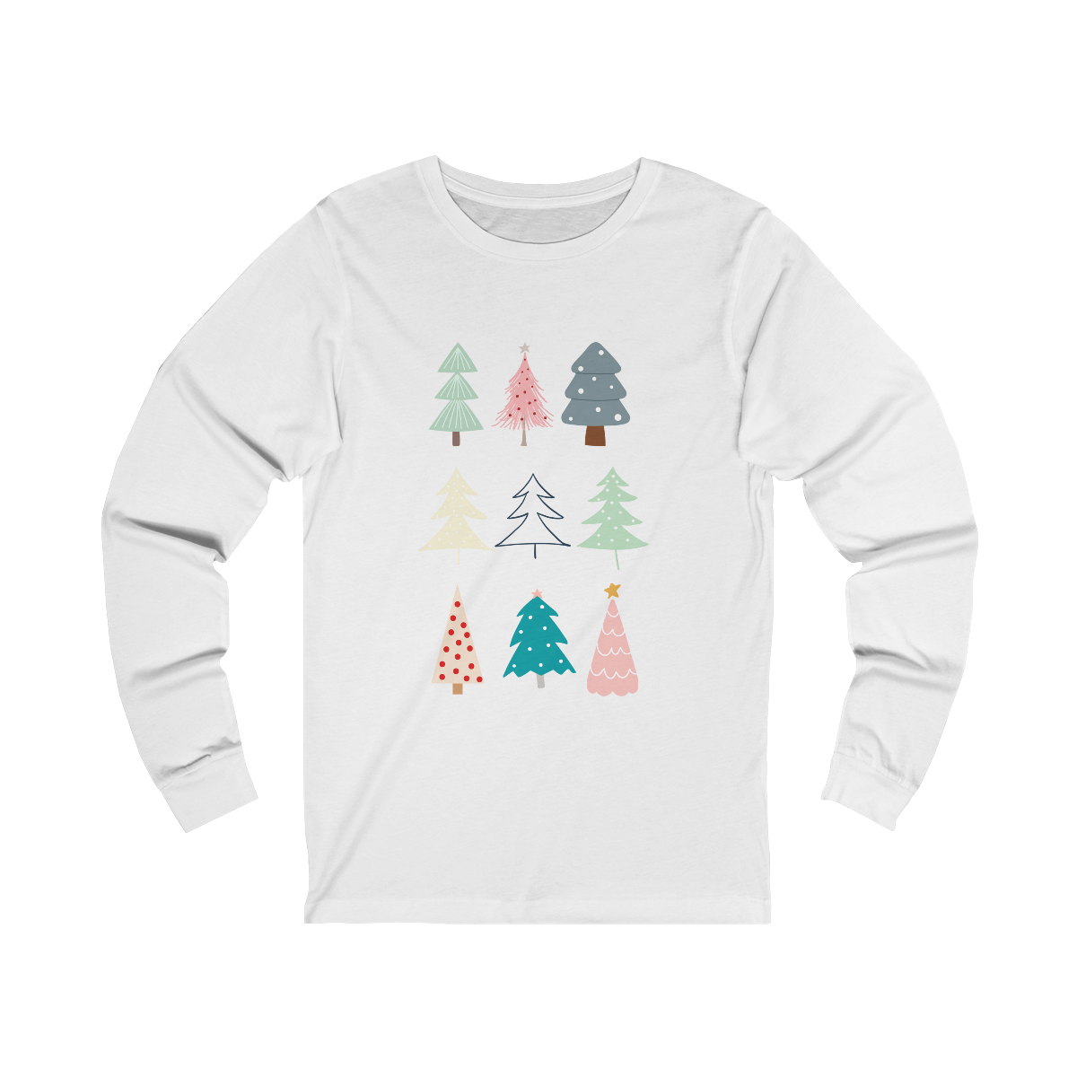 Whimsical Christmas Tree Long Sleeve Tshirt