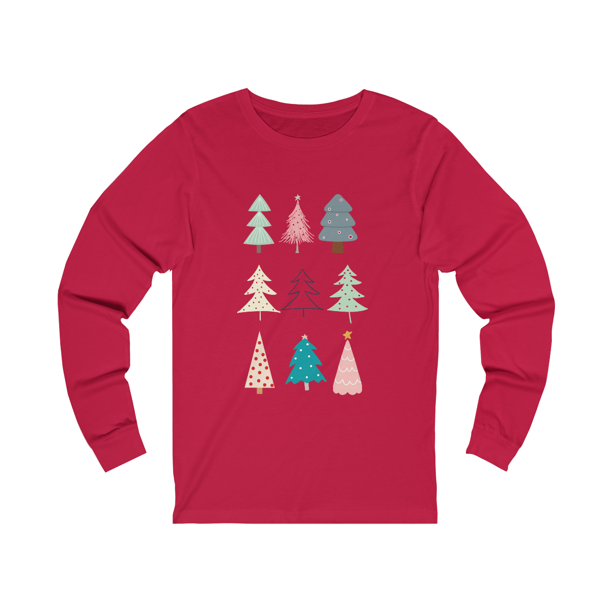 Whimsical Christmas Tree Long Sleeve Tshirt