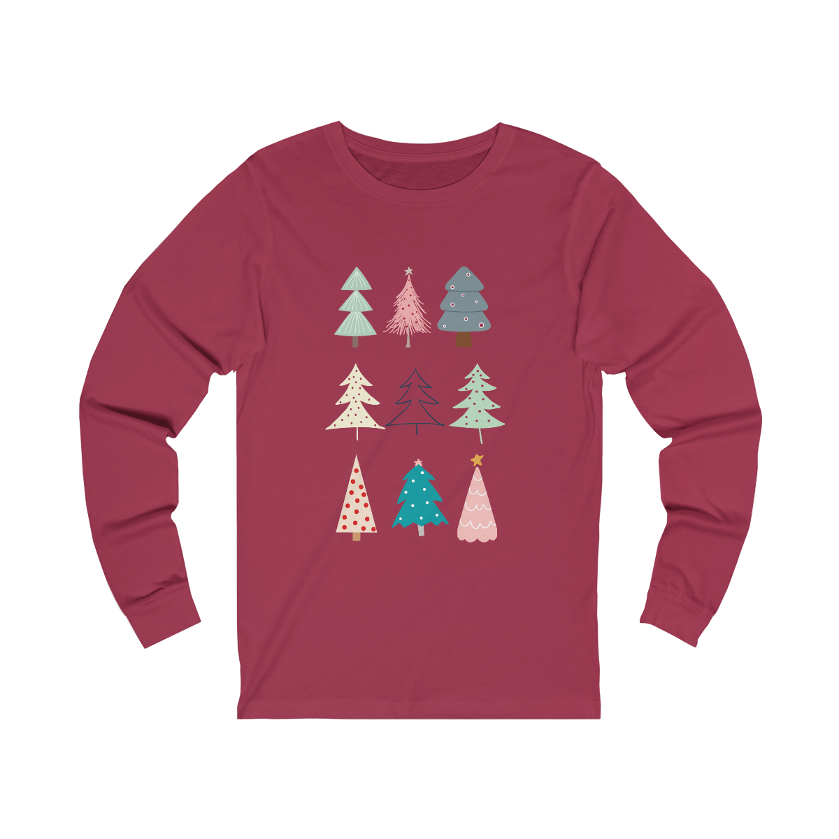 Whimsical Christmas Tree Long Sleeve Tshirt
