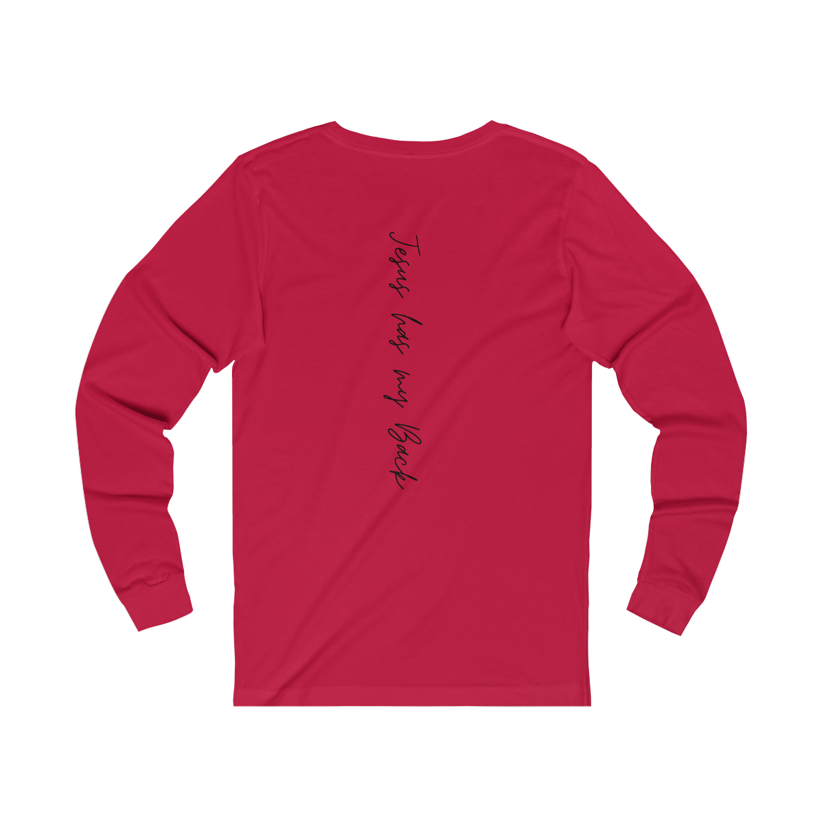 Jesus Has My Back Long Sleeve Tee (Graphic on Back)