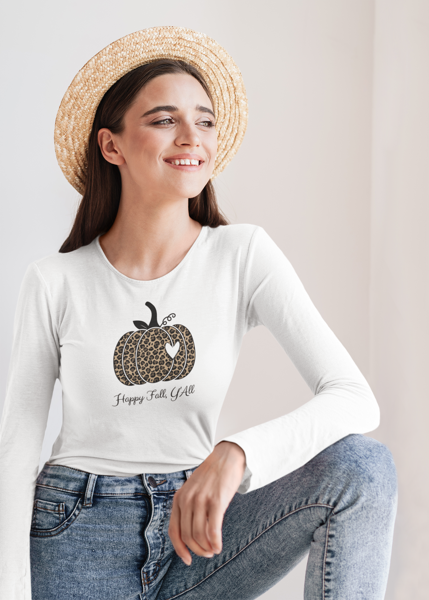 Leopard Pumpkin Long Sleeve Tee