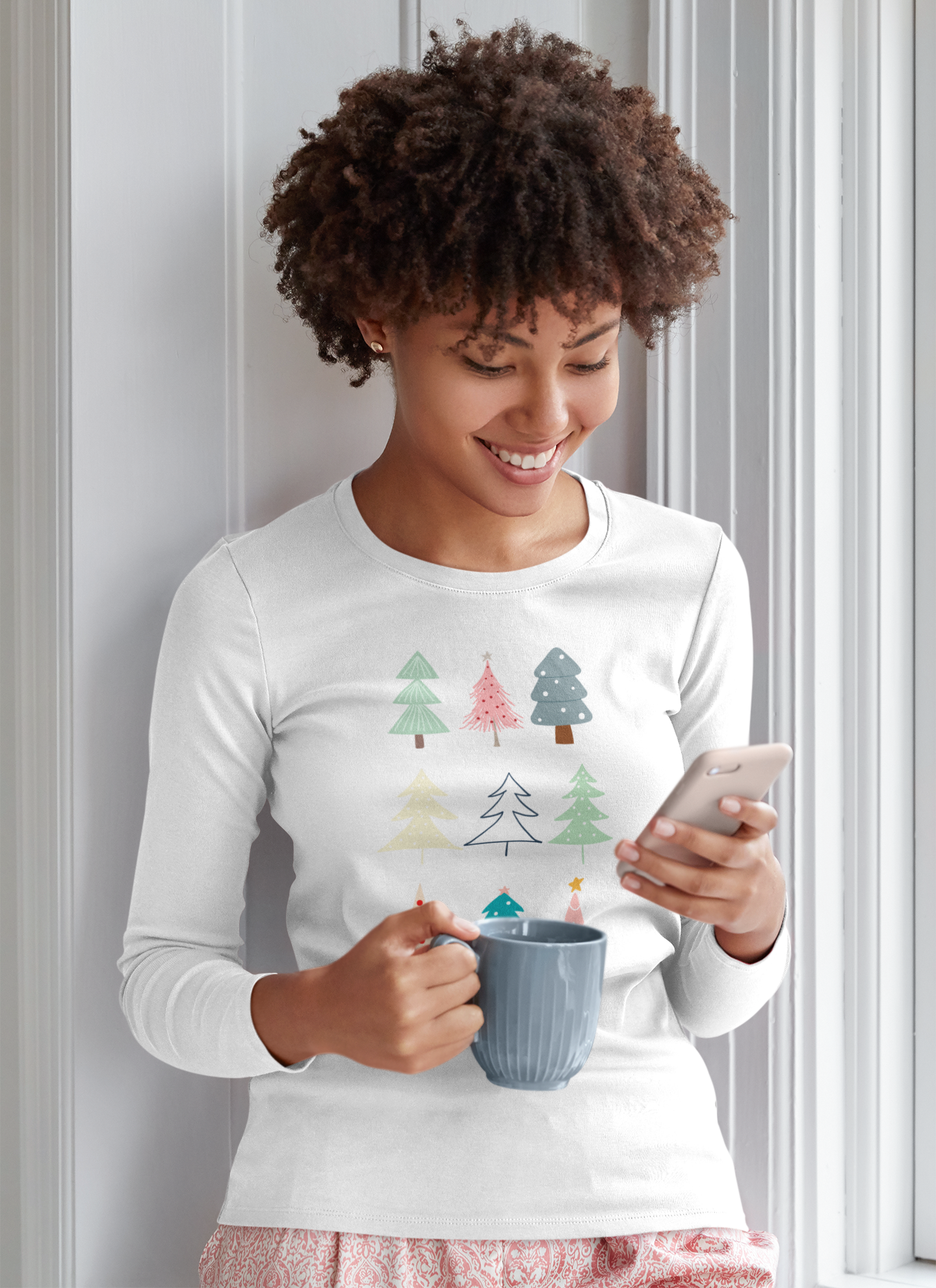 Whimsical Christmas Tree Long Sleeve Tshirt