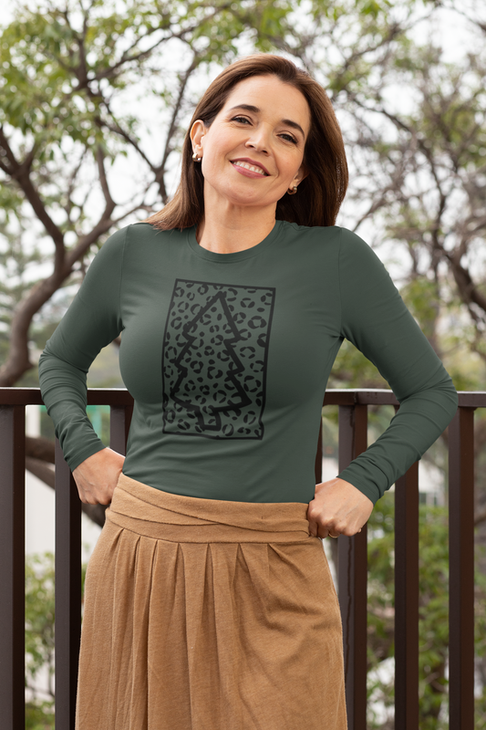 Leopard Christmas Tree Long Sleeve Tshirt